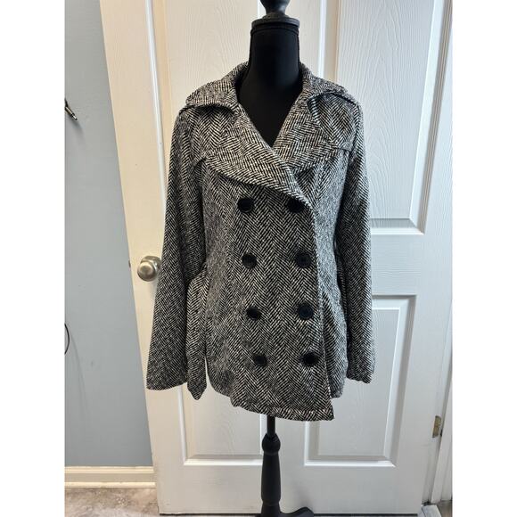 Y2K Bongo Black And White Coat Medium - Picture 1 of 9